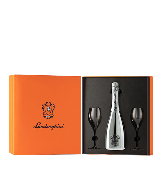 Geschenkbox mit Lamborghini Schaumwein 12 Vol%.